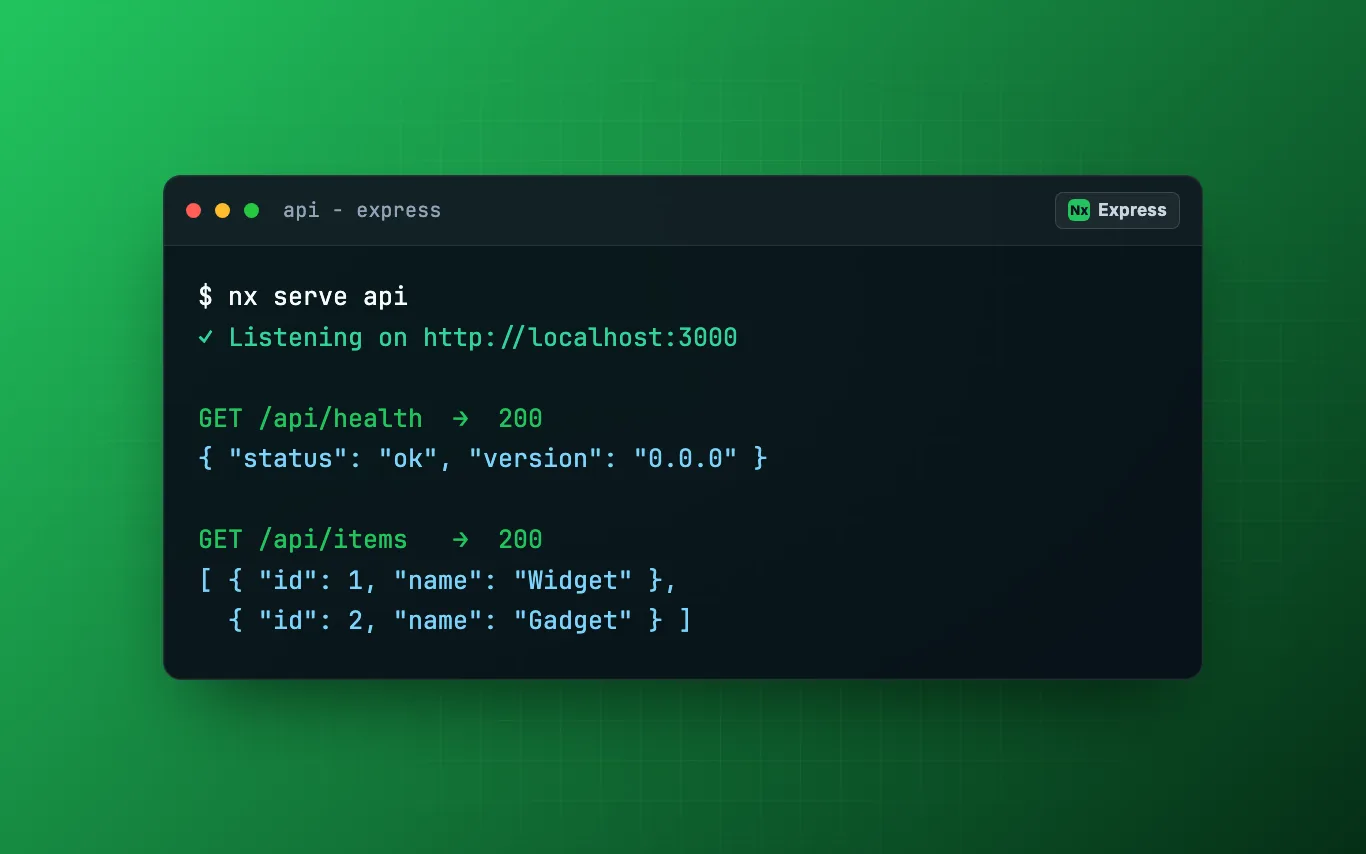 Express API template preview